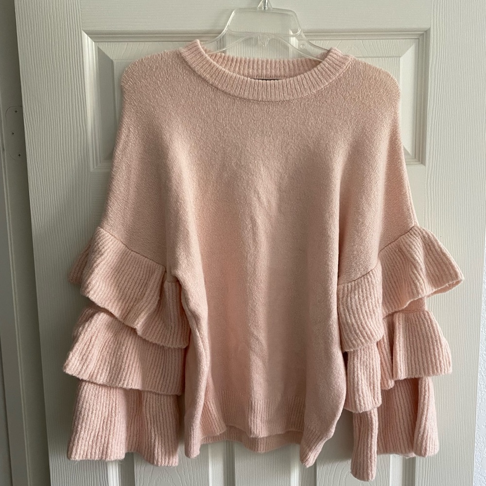 Tiered flounce sweater top